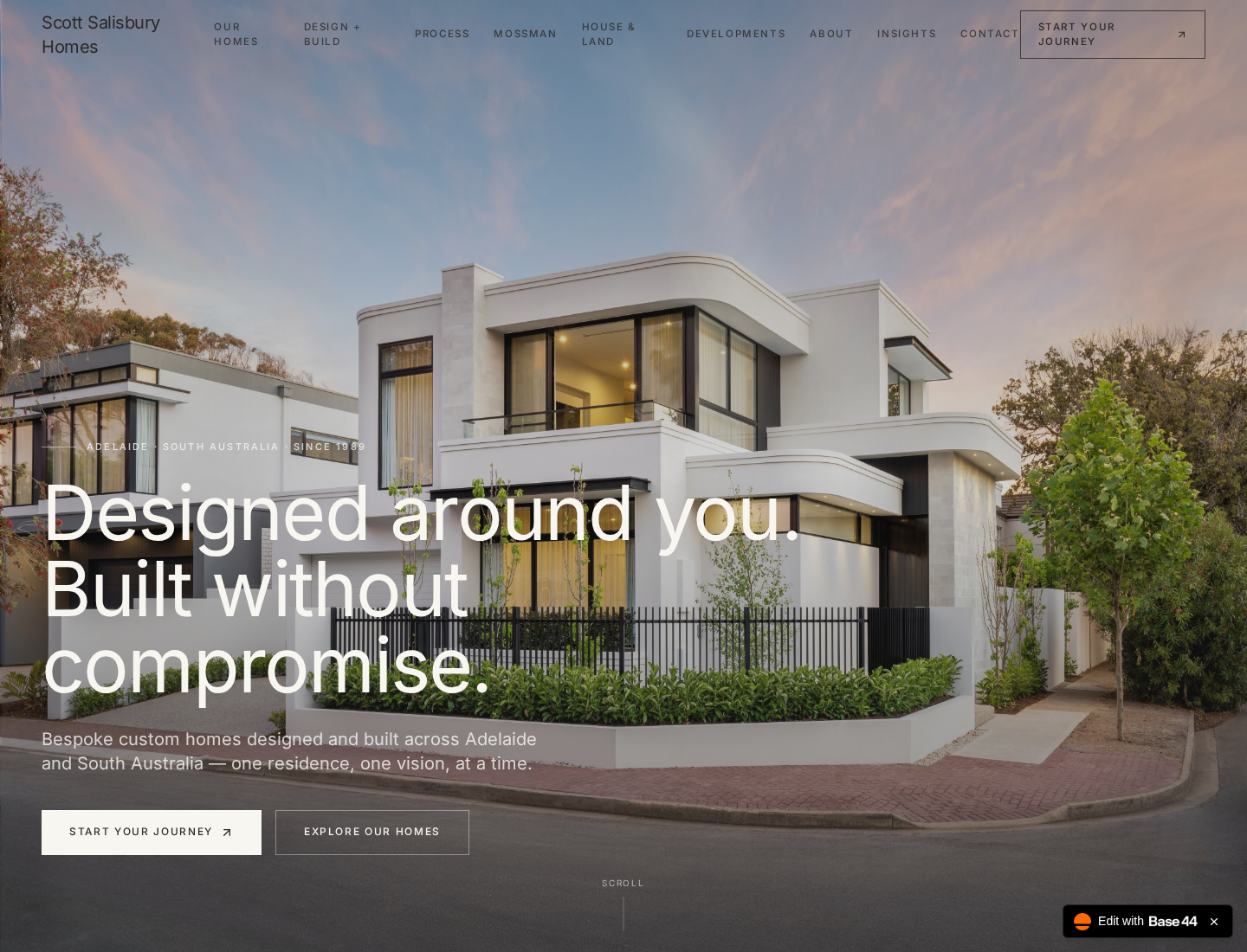Scott Salisbury Homes desktop website view